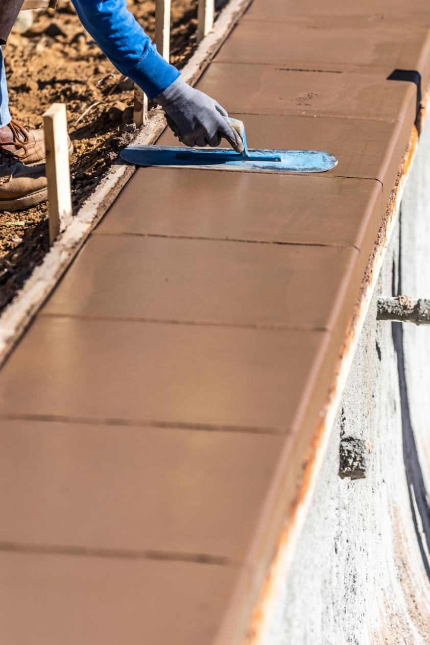 Textured concrete finishing detail on a Las Vegas project by Centurion Concrete
